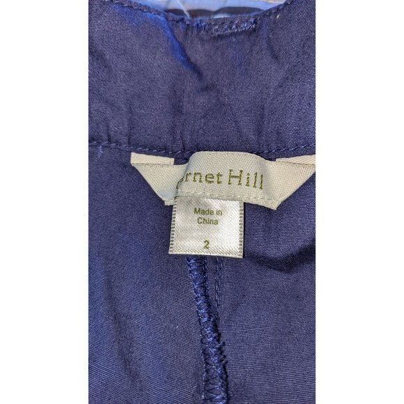 Garnet Hill Women’s Navy Blue Eyelet Cotton Summer Shorts Sz 2 - Picture 4 of 10